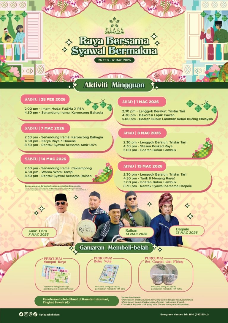 Suasana Raya semakin meriah dengan program kebajikan komuniti serta pelbagai aktiviti mingguan.