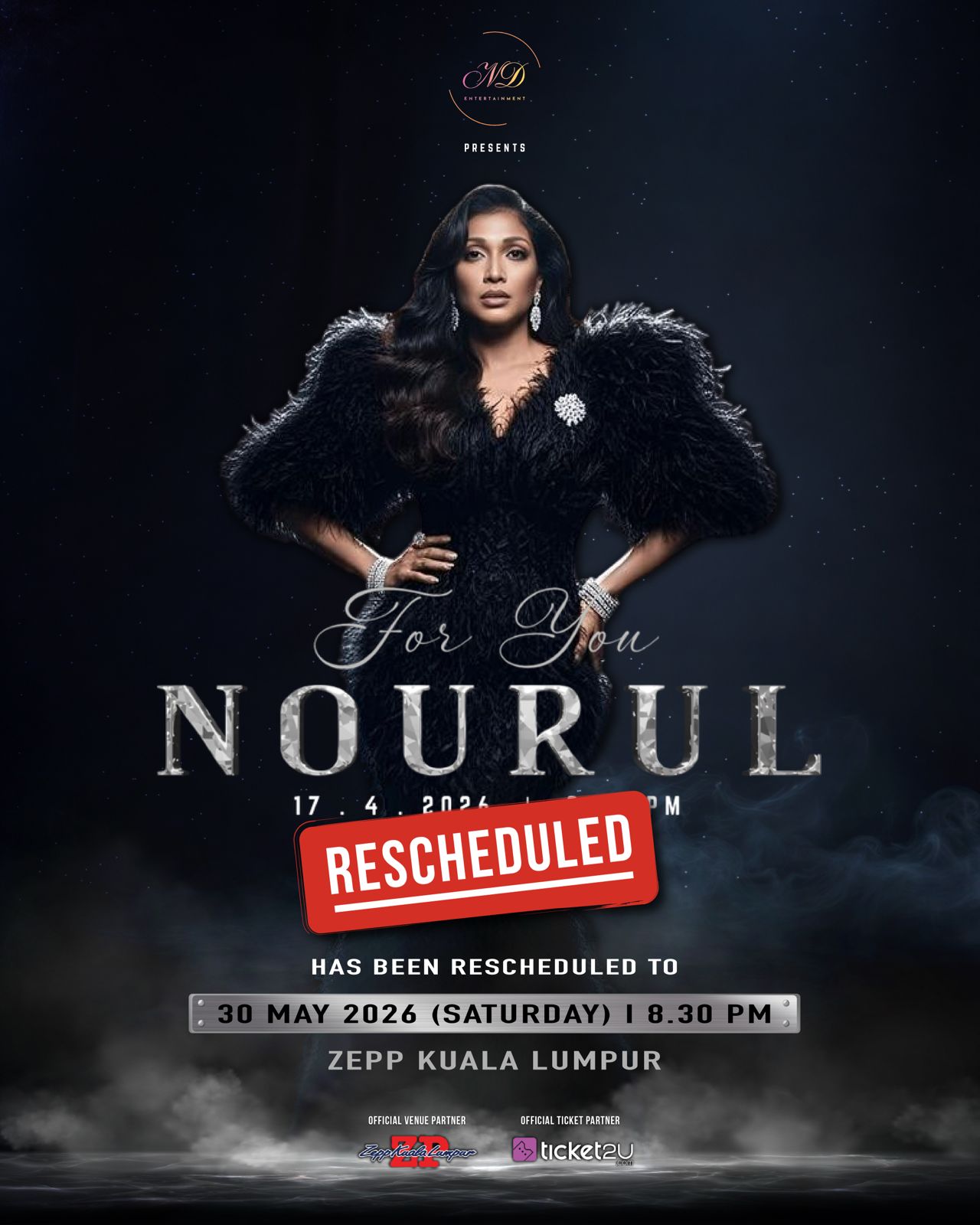 Konsert “For You Nourul” Dijadualkan Semula ke 30 Mei 2026, Menandakan Fasa Baharu Dalam Perjalanan Hidup Nourul Depp