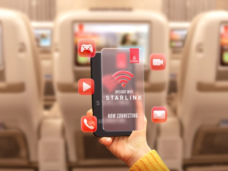 KV_Its Time! Emirates’ iconic A380 returns to Dubai with world-first Starlink Wi-Fi onboard