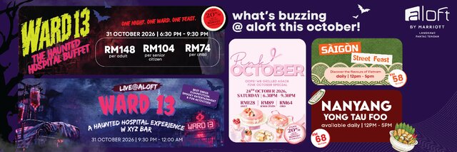 Official promotional poster for the Ward 13 Halloween event at Aloft by Marriott Langkawi
